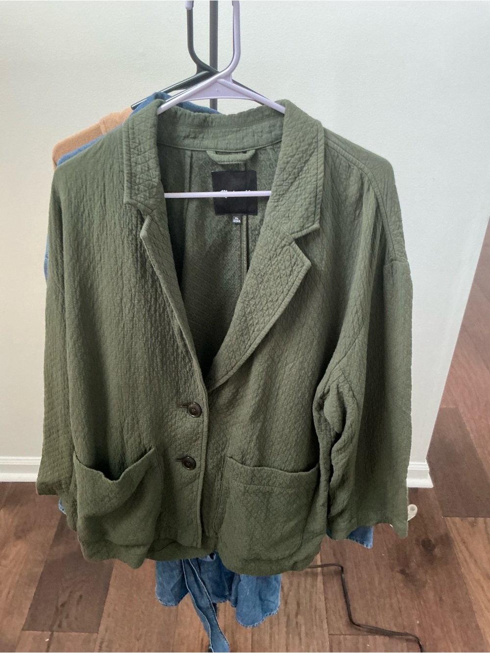 Madewell Olive Quilted Blazer Jacket